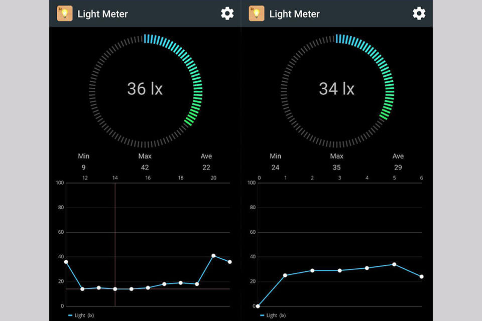 lux meter app interface