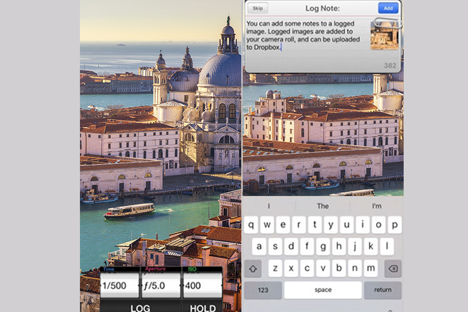 pocket light meter app interface