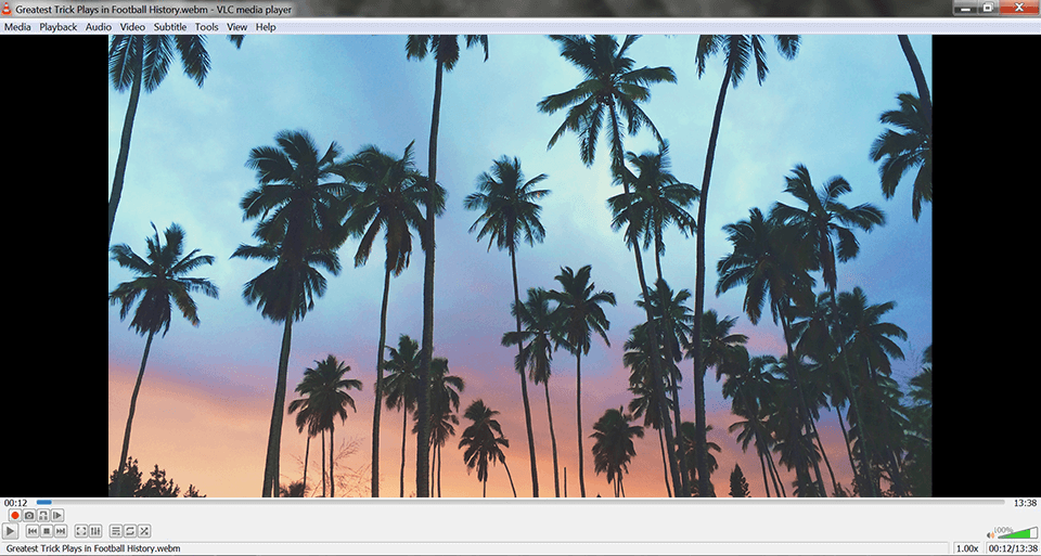 vlc media player with webm file interface
