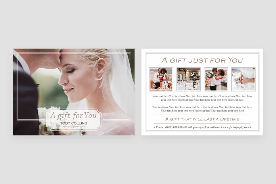 freelance photographer gift card template