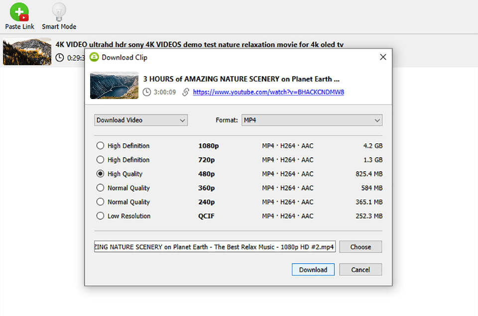 4k youtube video downloader interface