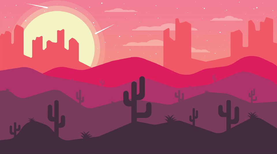 desert landscape flat design adobe illustrator tutorials