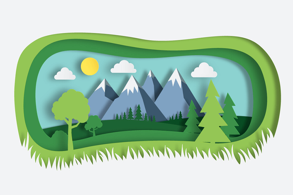 paper cut out effect landscape adobe illustrator tutorials