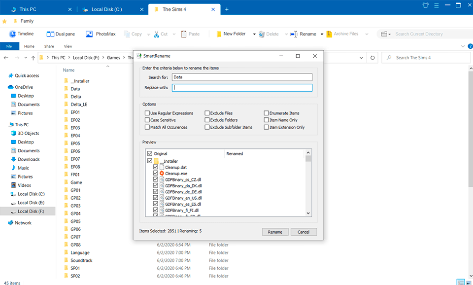 explorermax batch file renaming