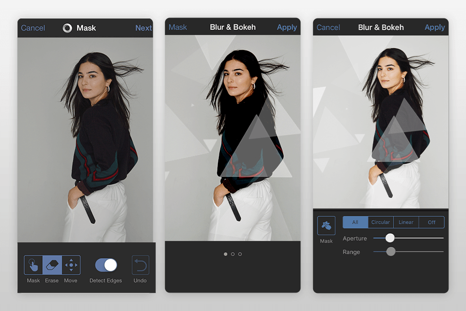 tadaa slr bokeh app interface