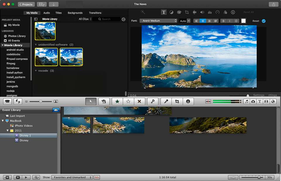 imovie video editing software no watermark interface