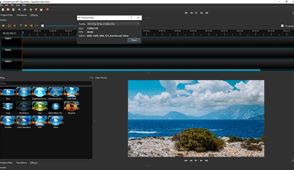 openshot video editing software no watermark interface