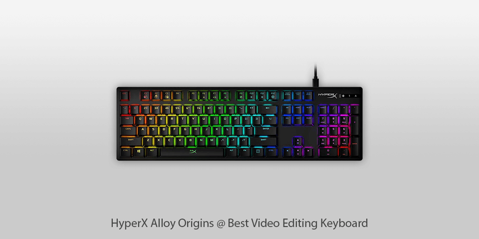 hyperx alloy origins video editing keyboard