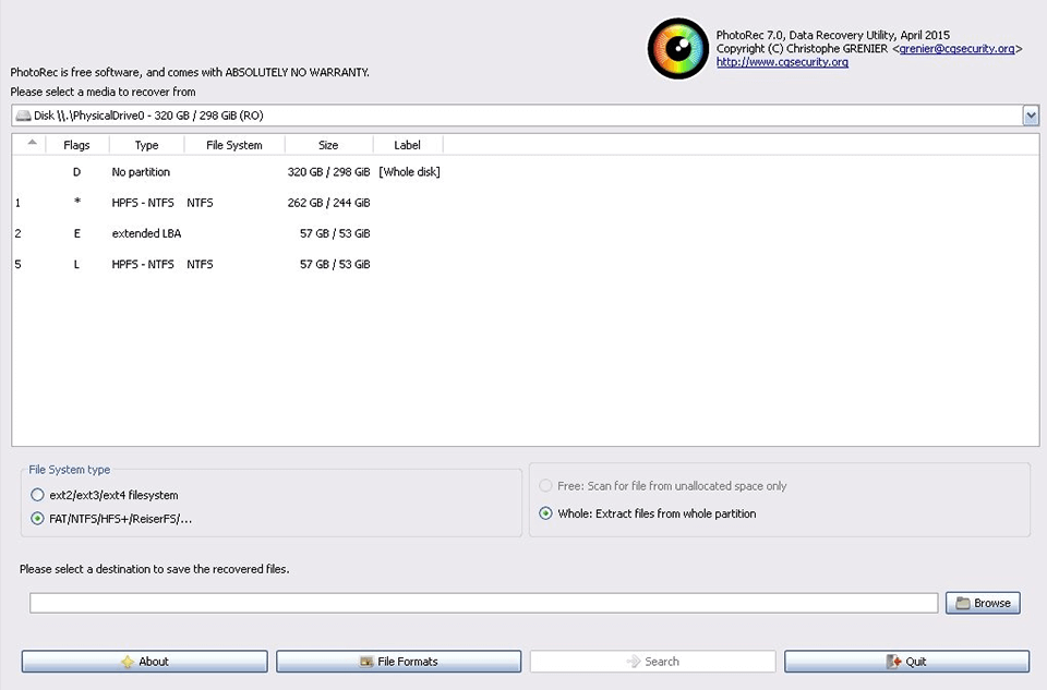 photorec interface