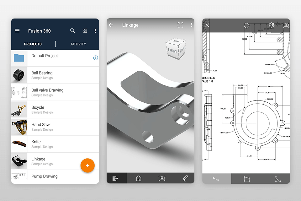 fusion 360 mobile interface