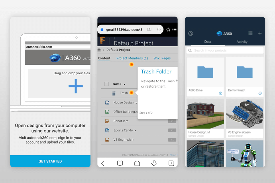 autodesk a360 interface