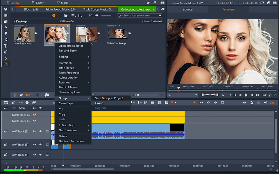 pinnacle studio 23 ultimate clip nesting