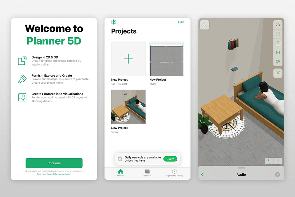 planner 5d interior design app interface