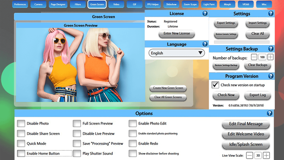 photo booth software interface