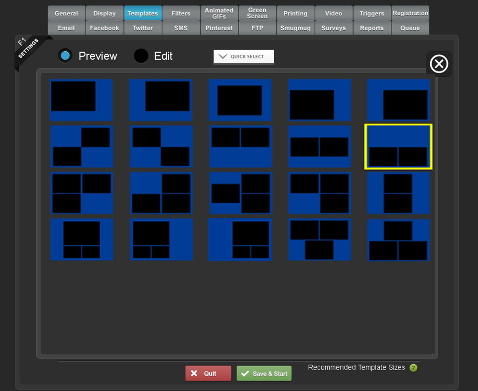 social photo booth software interface