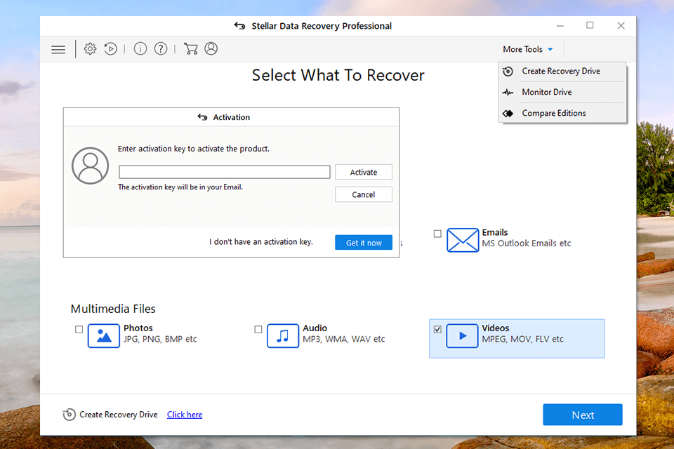 stellar recupero dati chiara interfaccia utente