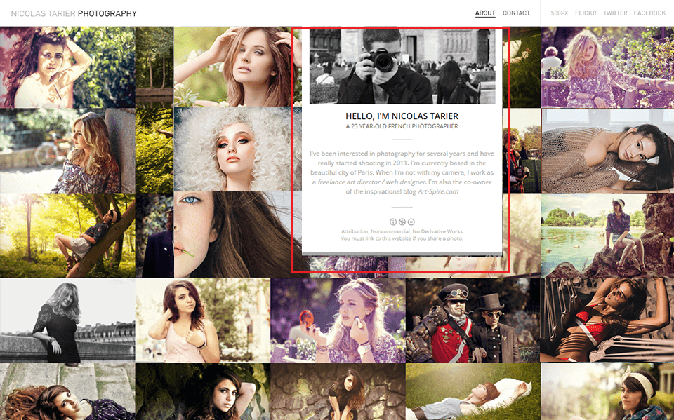 photographers bio examples