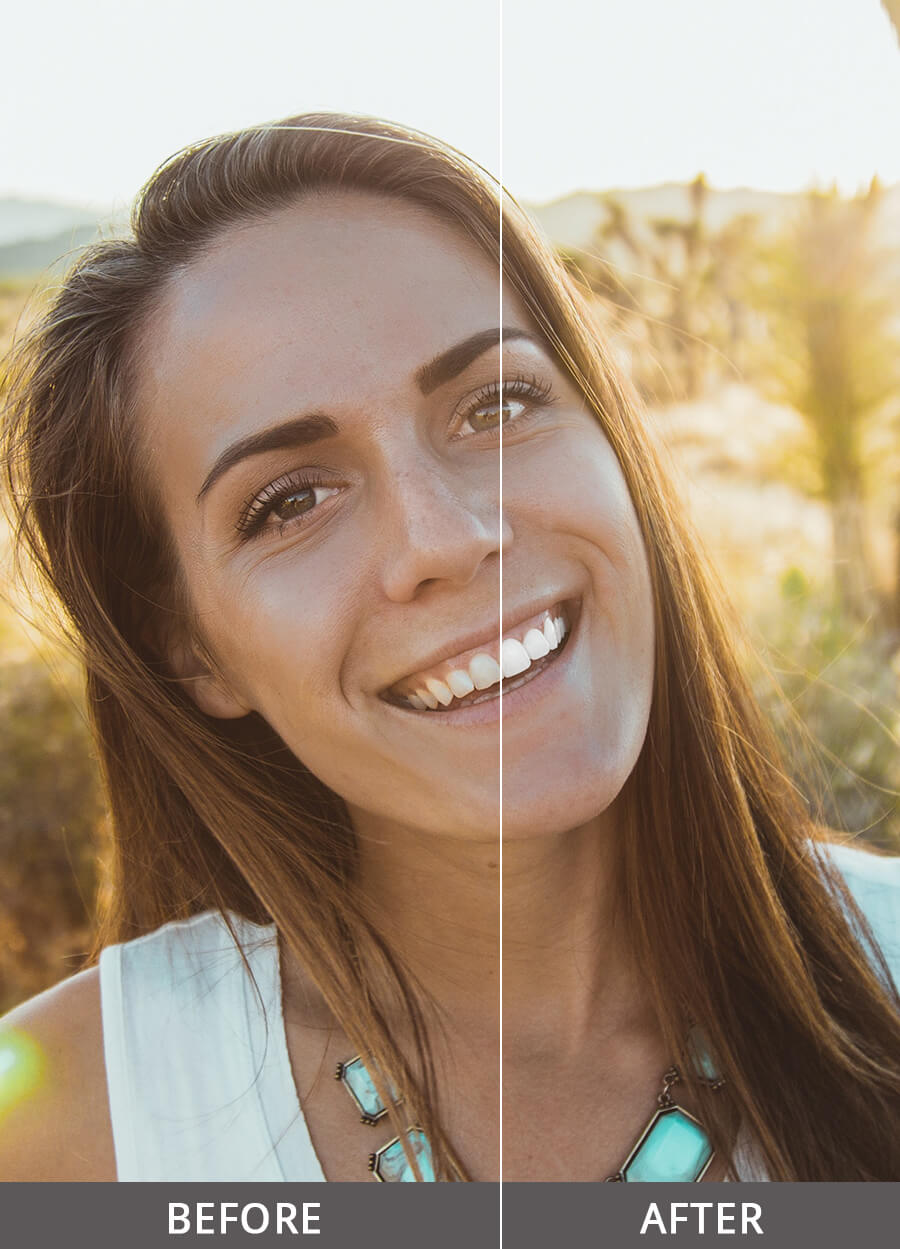 teeth whitening in lightroom