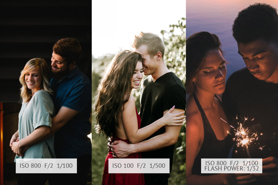 camera settings for engagement photoshoot