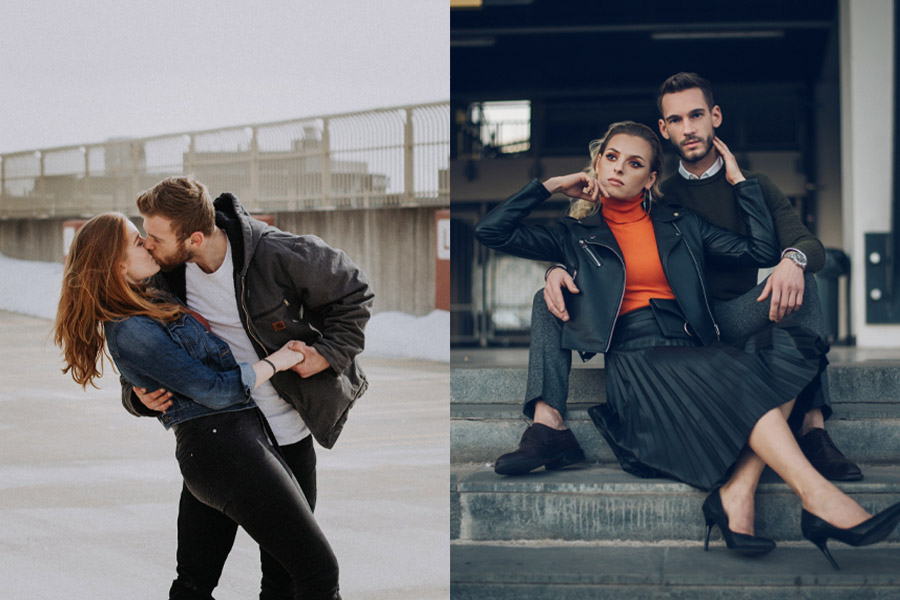 complimentary outfits for engagement photoshoot