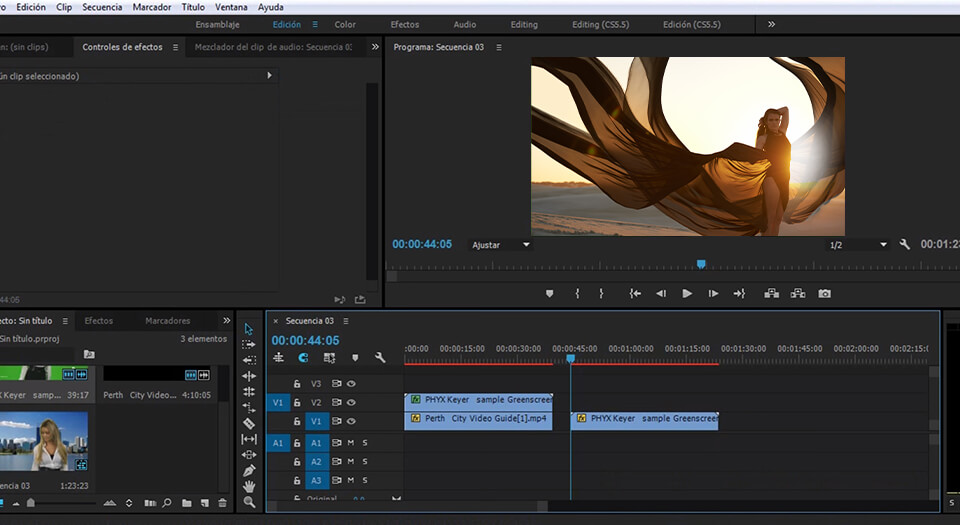 interfaz de adobe premiere pro