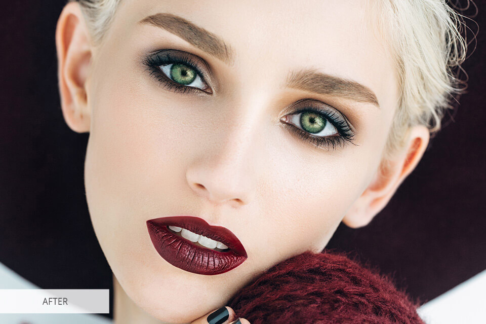 freebie to change iris to green for eye photography