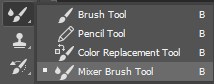 retouching with mixer brush tool