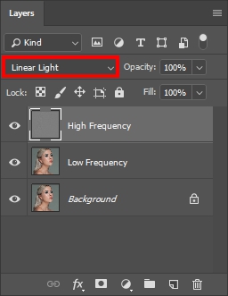 linear light blending mode frequency separation