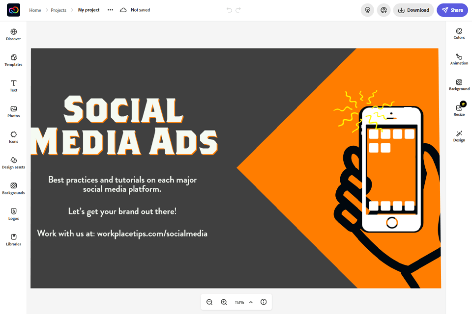 adobe creative cloud express bester broschüren-maker interface