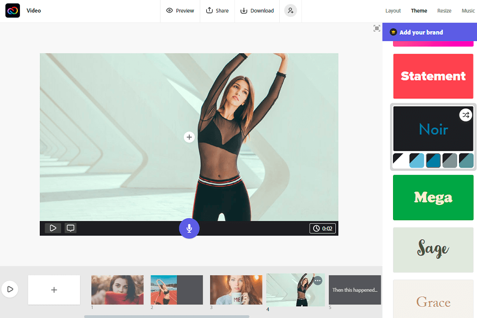 adobe Creative cloud express صانع عرض الشرائح المجاني على الإنترنت بدون واجهة للعلامة المائية