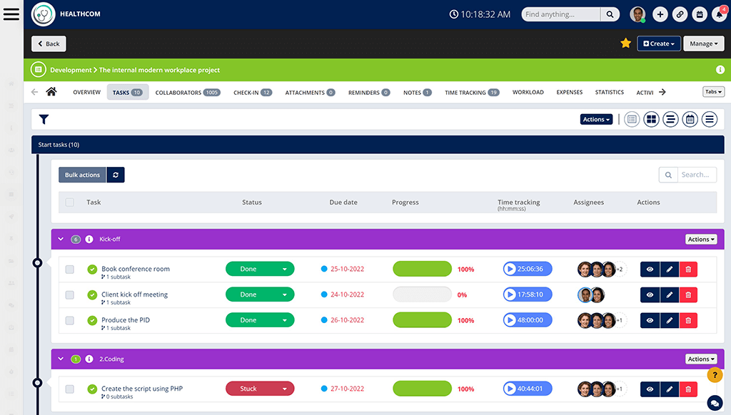 agilityportal project management software interface