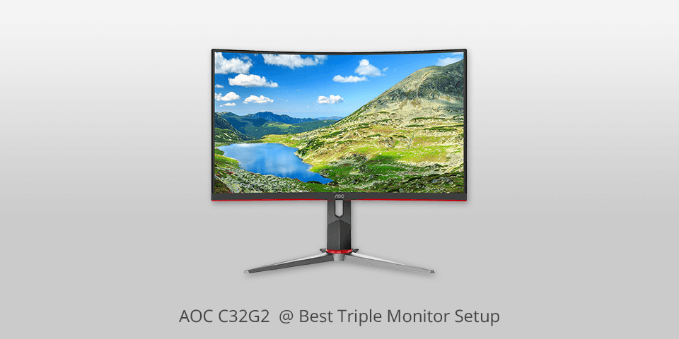 triple monitor setup aoc 32 inch