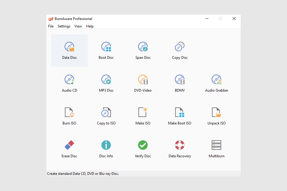 burnaware free dvd burning software interface