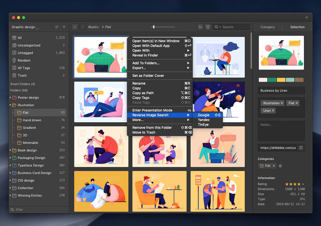 águila reverse image search app interfaz