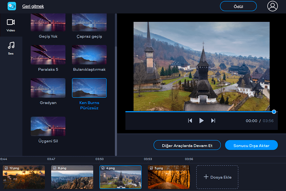 fastreel çevrimiçi video düzenleyici interface