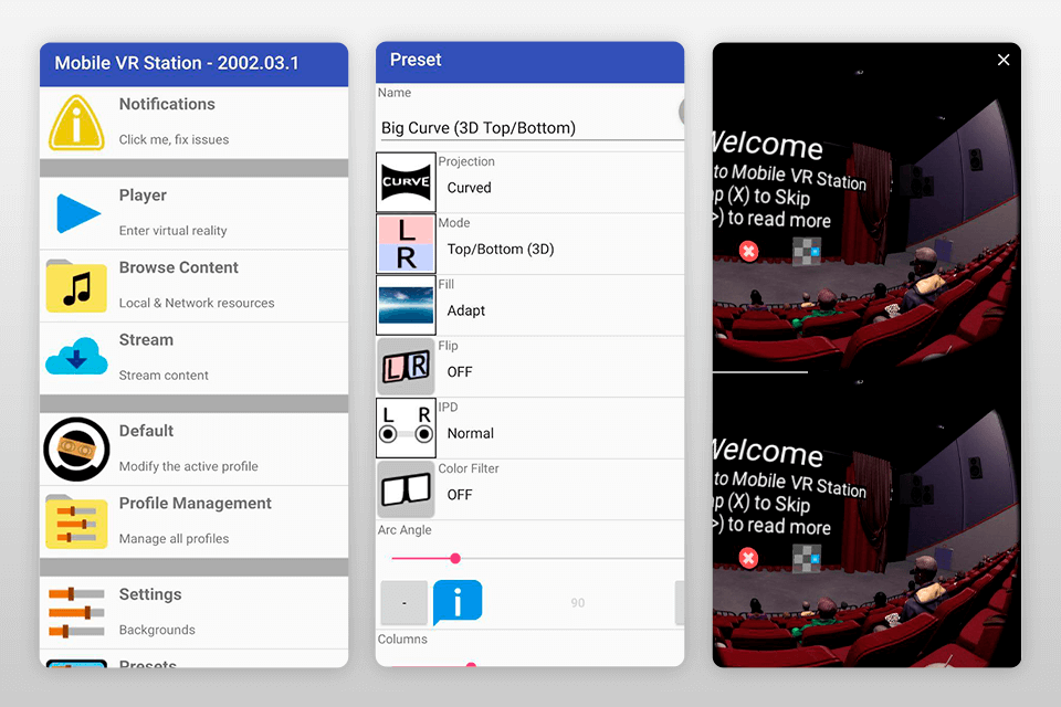 mobile vr station player for android