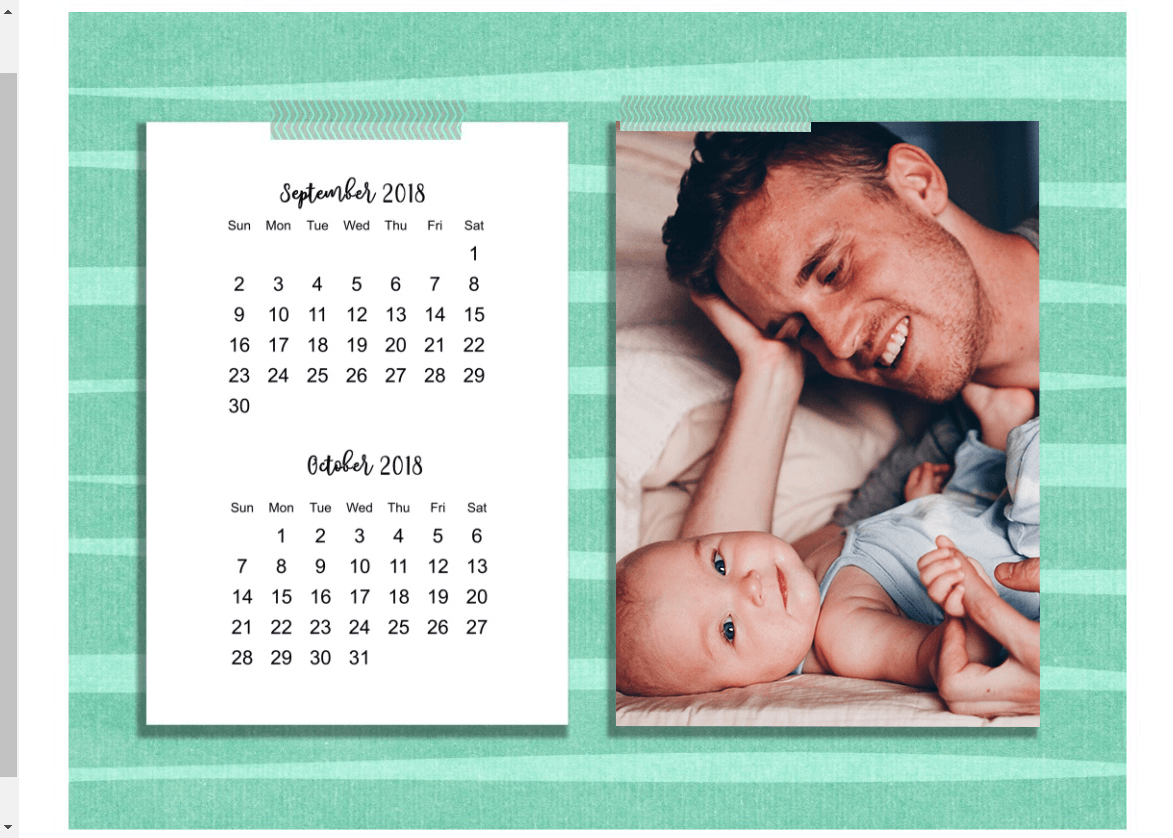 101 planners photo calendar interface