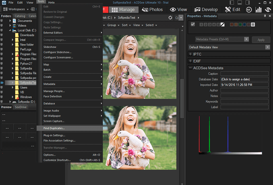 acdsee photo studio ultimate best image comparison software interface