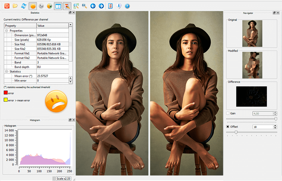 perceptualdiff best image comparison software interface