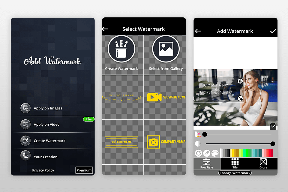 add watermark watermark app interface