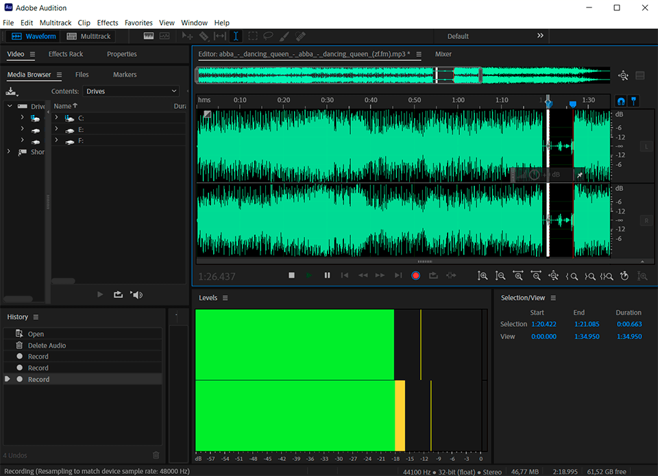 adobe audition multitrack recording