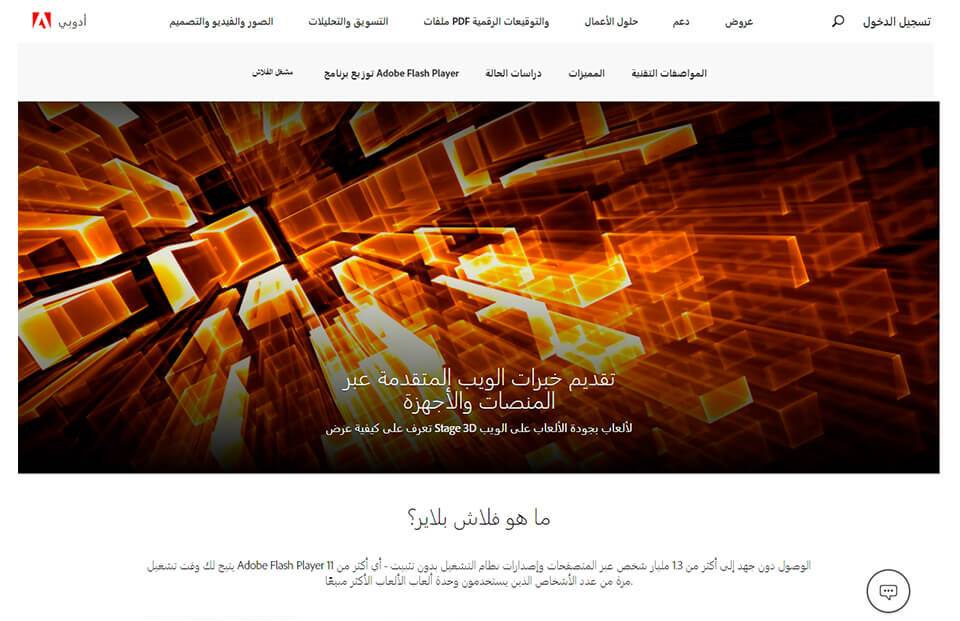 flash player واجهة