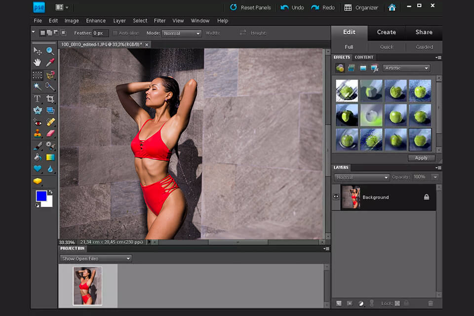 photoshop elements felület