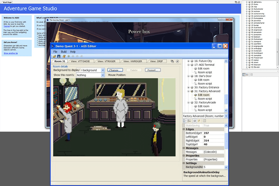 adventure game studio free game making software interface