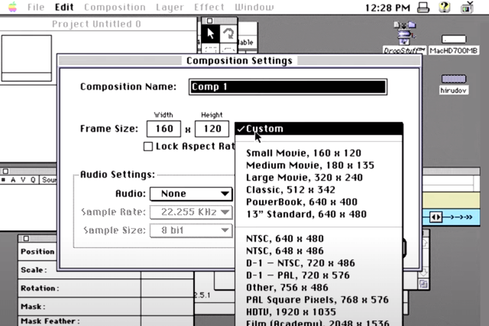after effects 1.0 interface