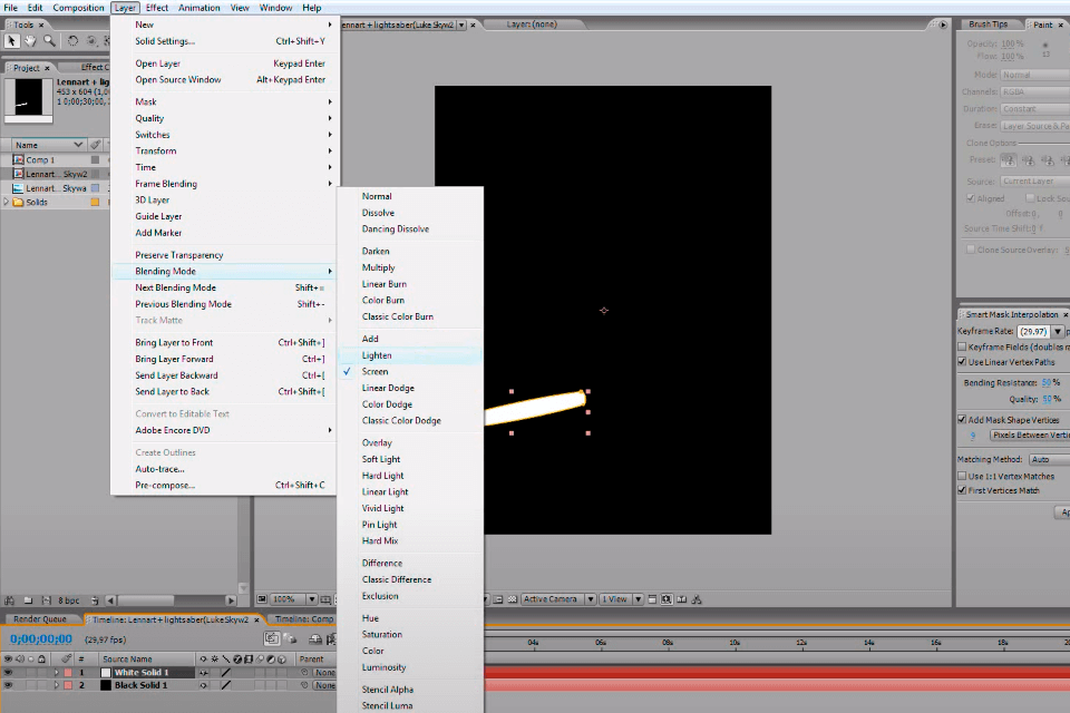 after effects 7.0 interface