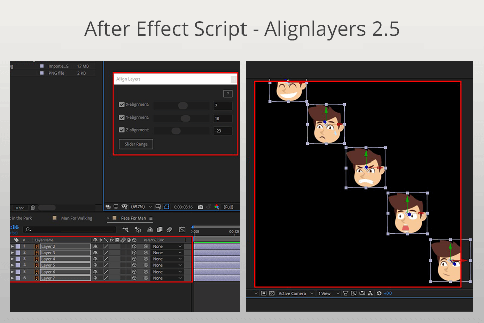 align layers after effects script