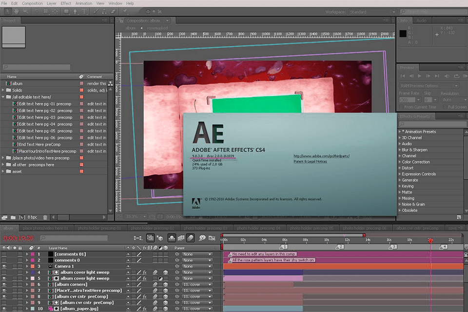 after effects CS4 interface