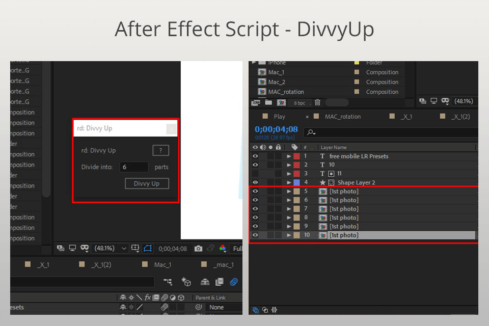 divvy up after effects script