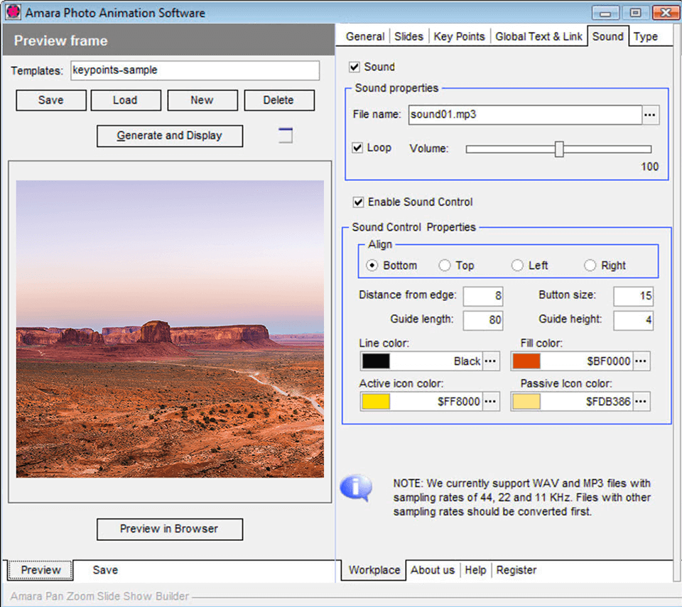 amara software-schnittstelle für fotoanimationssoftware